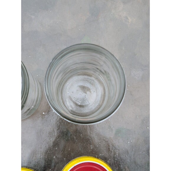 VTG Peter Pan Glass Peanut Butter Jars 80s Matching Creamy Crunchy Retro Yellow - Picture 6 of 10